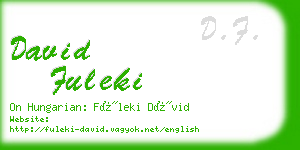 david fuleki business card